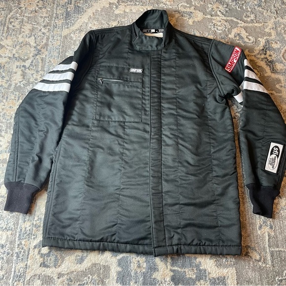 Simpson Black Bomber Jacket with White Accents - Picture 1 of 7